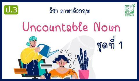 แนวข้อสอบภาษาอังกฤษ ป.3 เรื่อง Uncountable Noun ชุดที่ 1